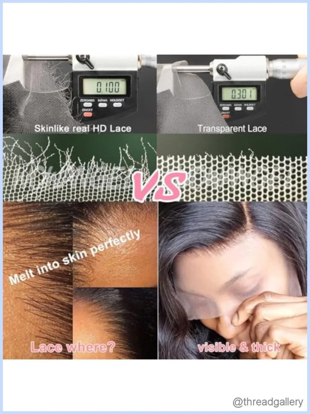 0.1mm Ultra-thin HD Lace Closure Pre Plucked Swiss Lace Natural Hairline 100%